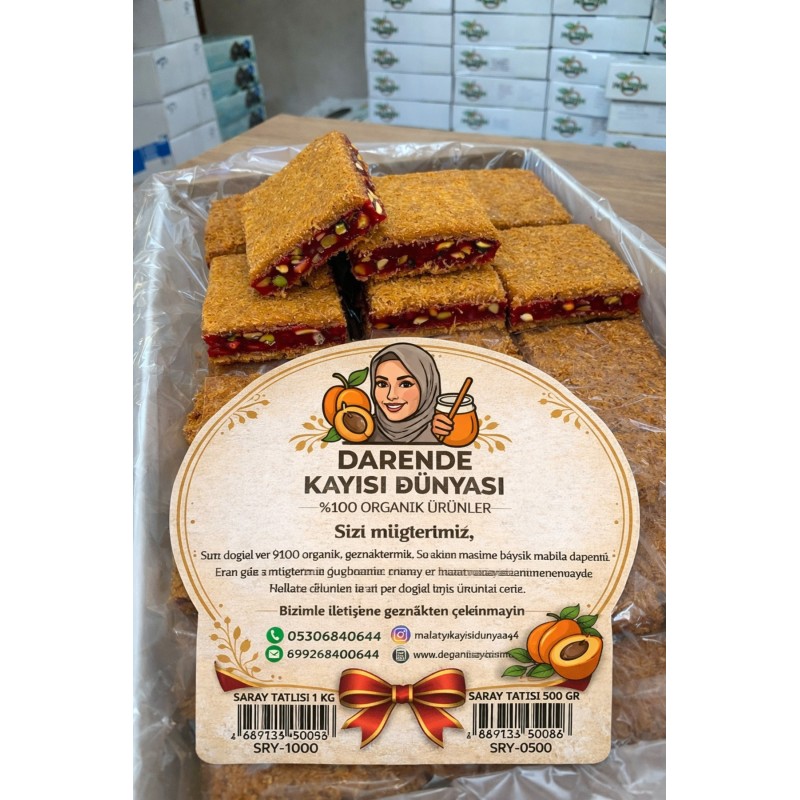 Darende Kayısı Dünyası Saray Tatlısı 500 Gr - Doğal ve