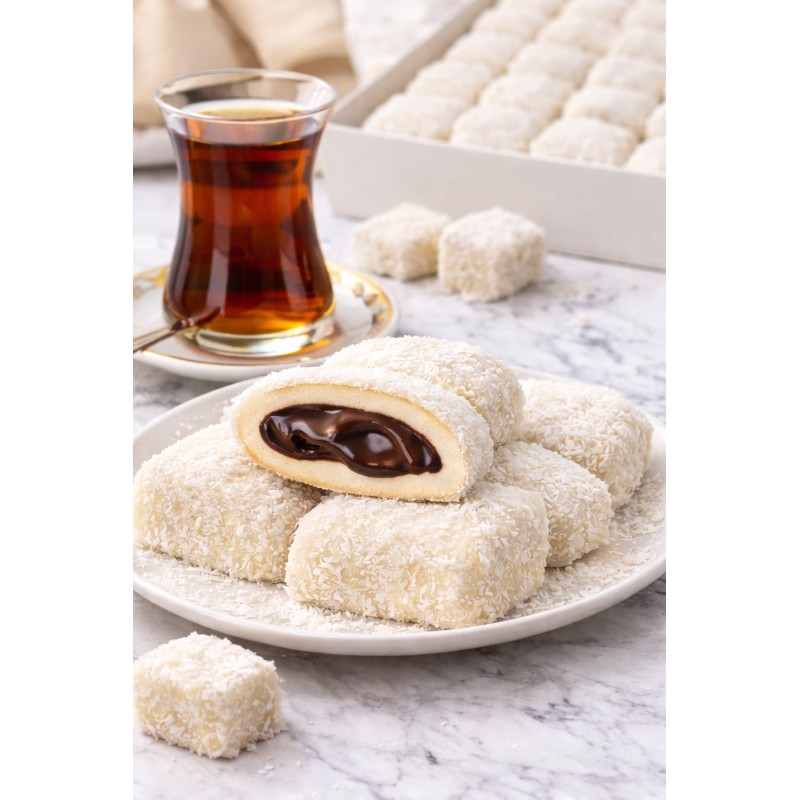 Hindistan Cevizli Çikolatalı Bohça Lokum 500 Gr - Darende