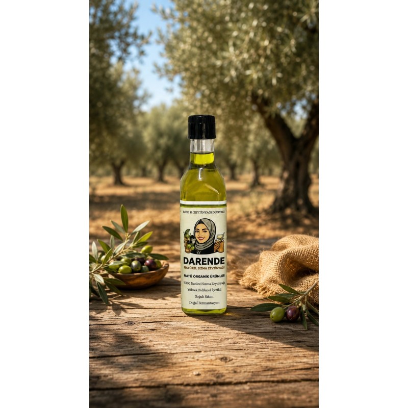 Darende Naturel Sızma Zeytinyağı 500 ml Soğuk Sıkım Organik Ürün